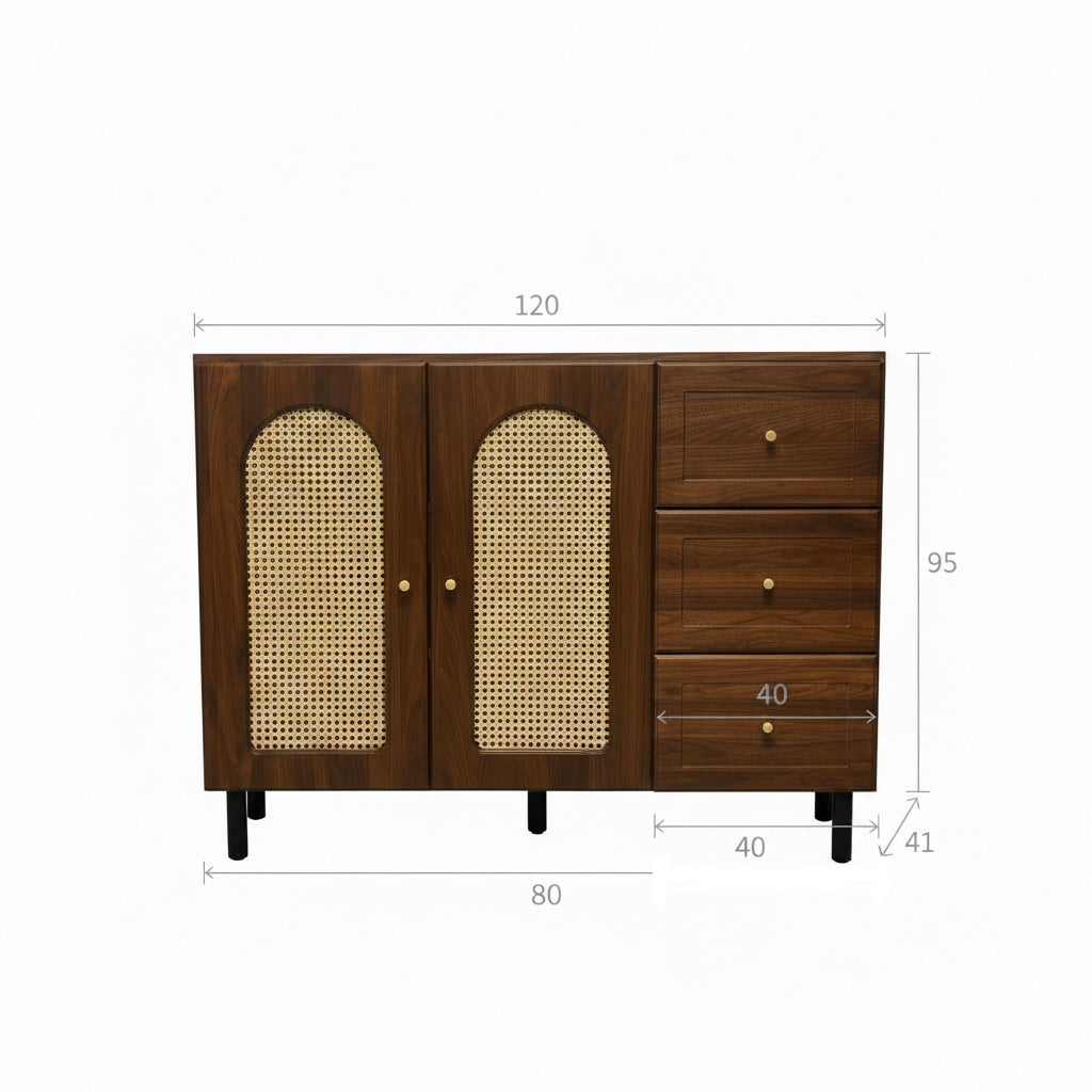 Rattan Arch Sideboard Cabinet