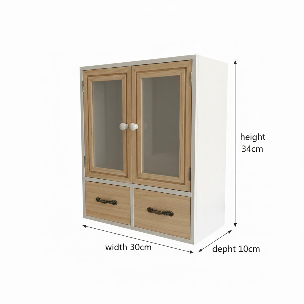 Boho Wooden Display Cabinet
