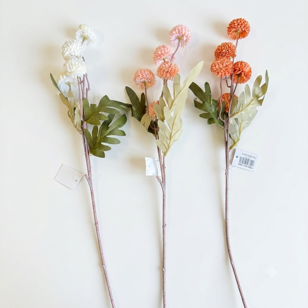 Artificial Ball Flower Stem – 50cm