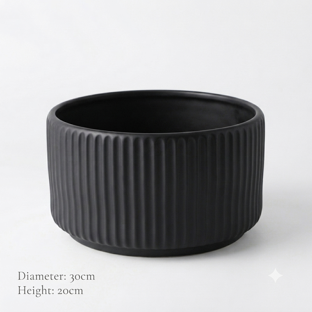 In0151 Ribbed Ceramic Planters