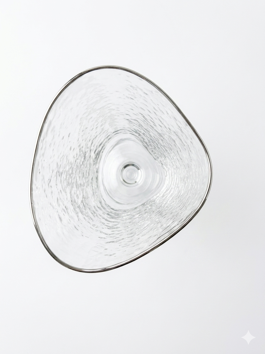 Silver Rim Hammered Wine Glass 300ml