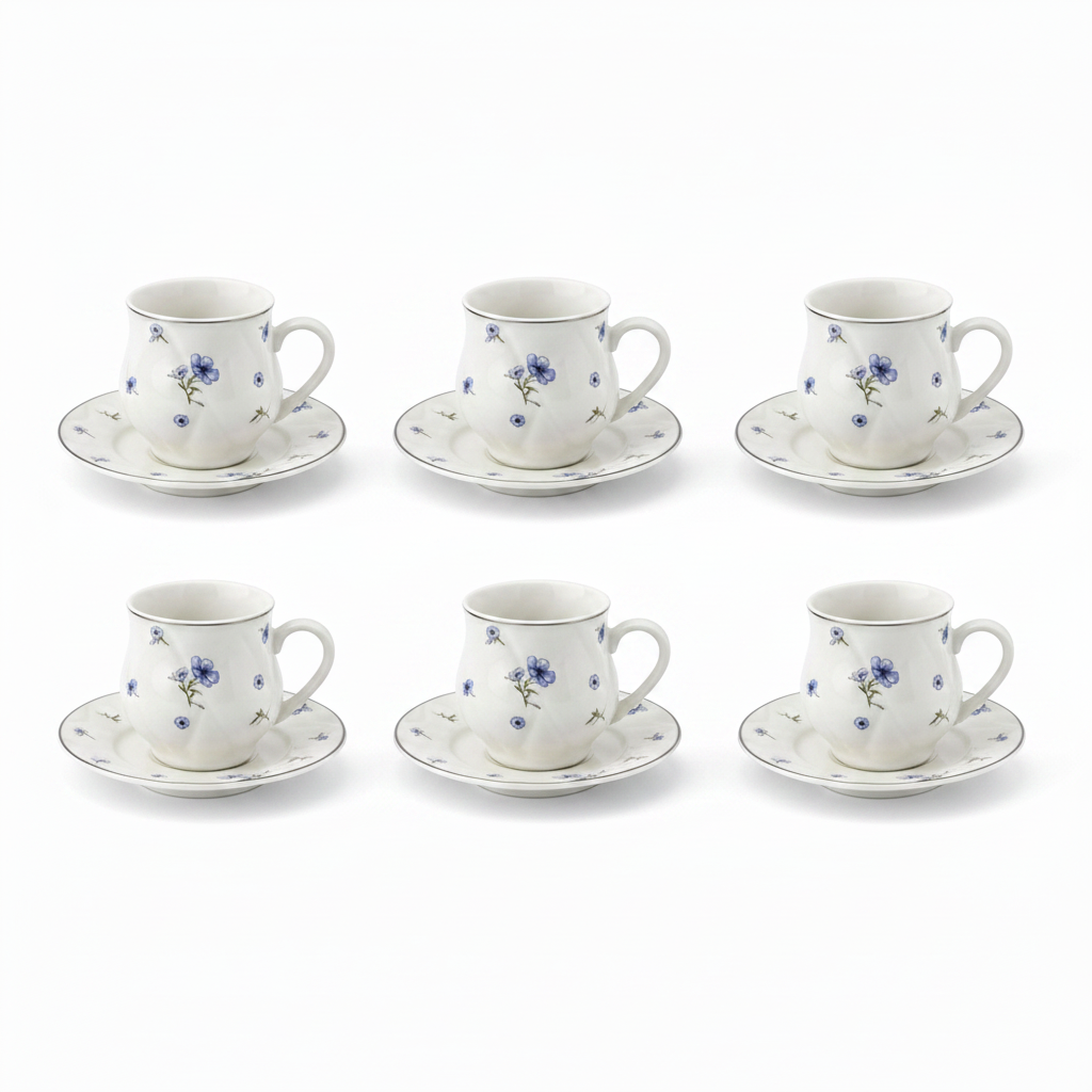 6 Blue Cups