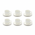 6 White Ceramic Coffee Cups