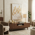 In0077 Golden Wheat Textured Wall Art