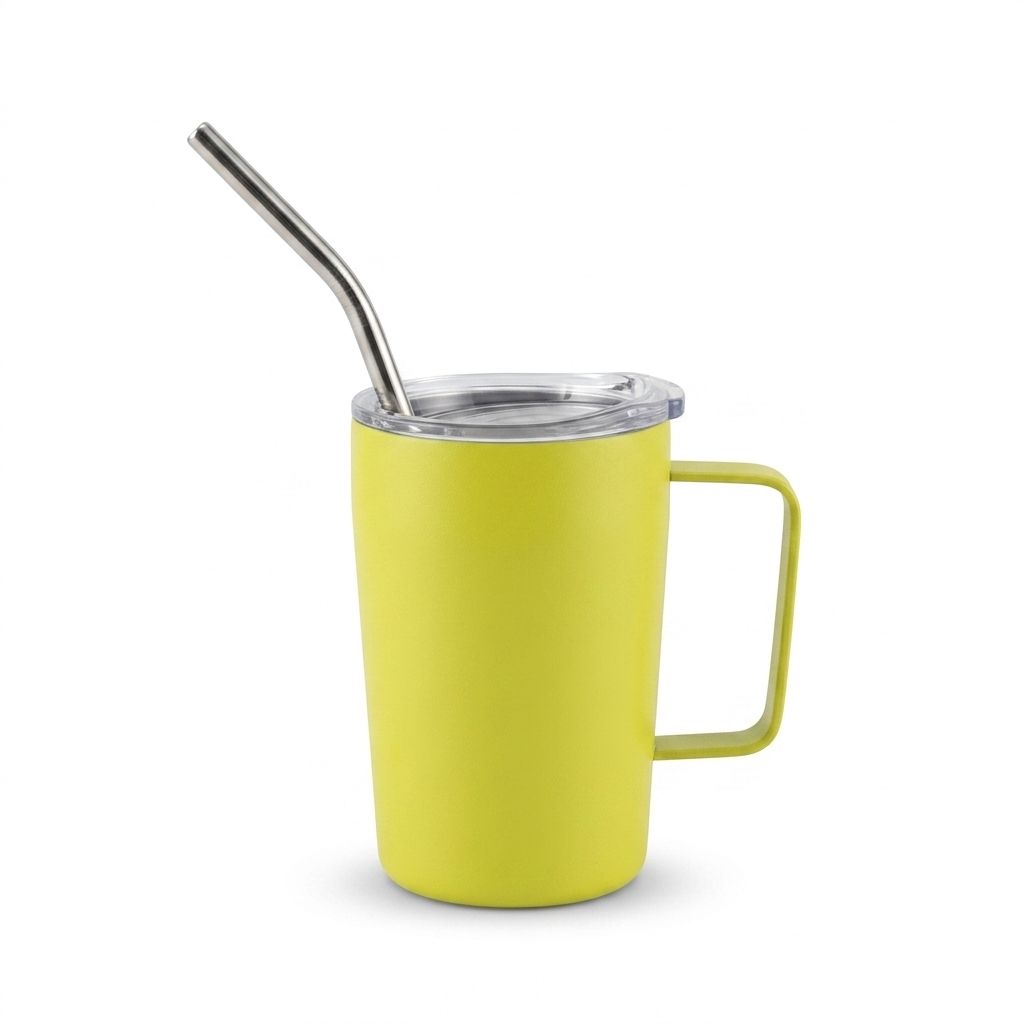 Stainless Steel Mate & Coffee Mug with Straw - 90ml