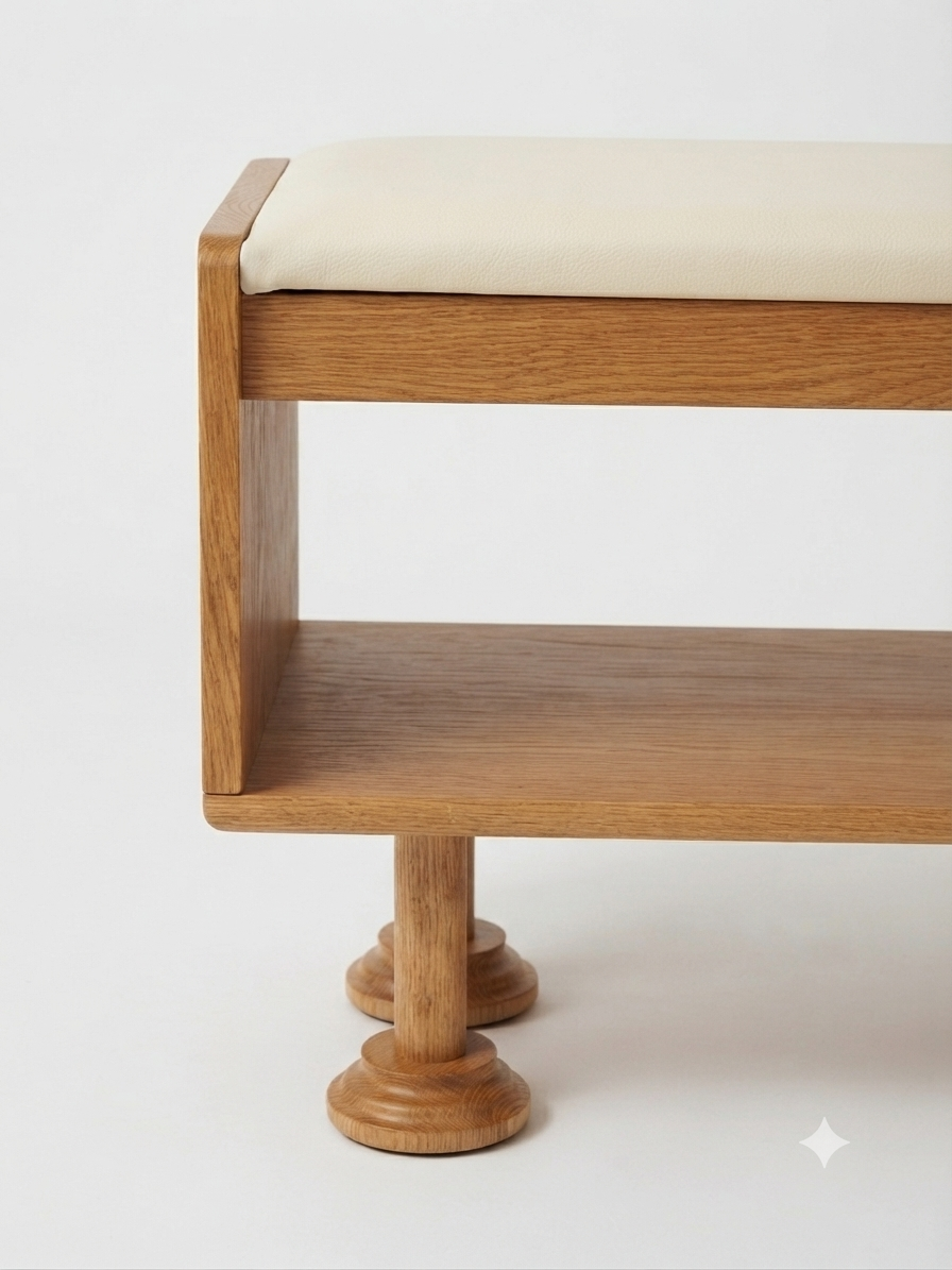 Oak Storage Bench
