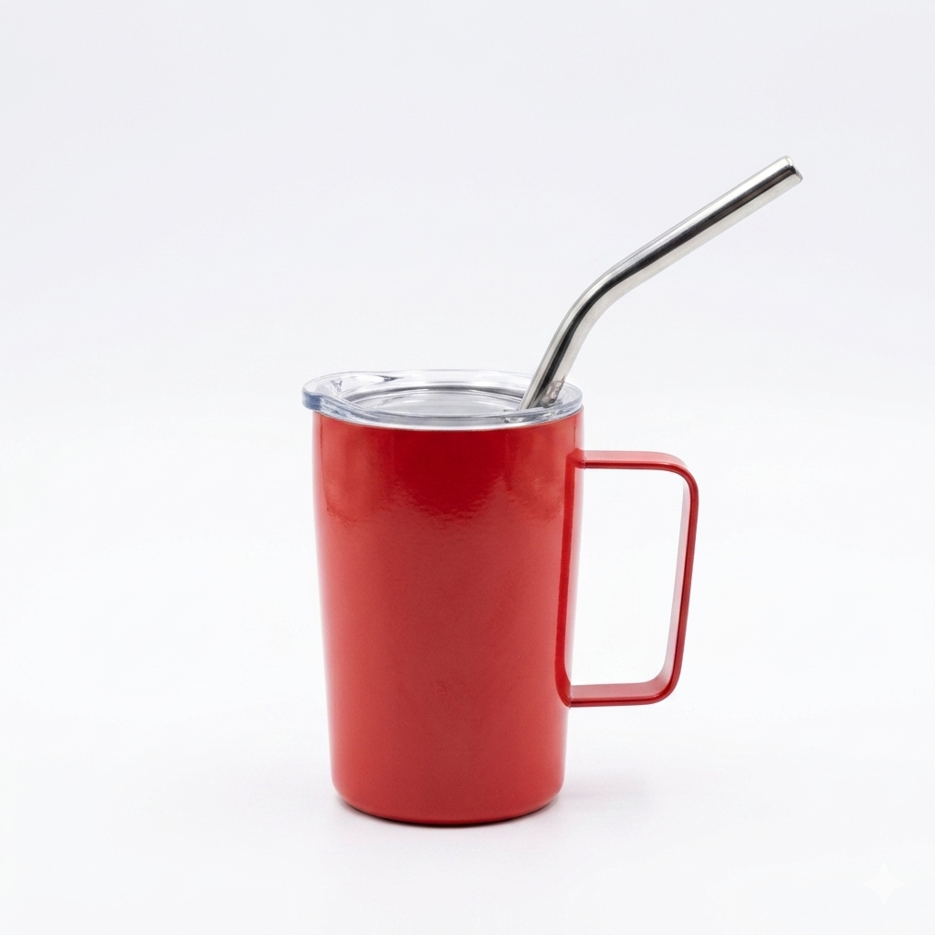Stainless Steel Mate & Coffee Mug with Straw - 90ml