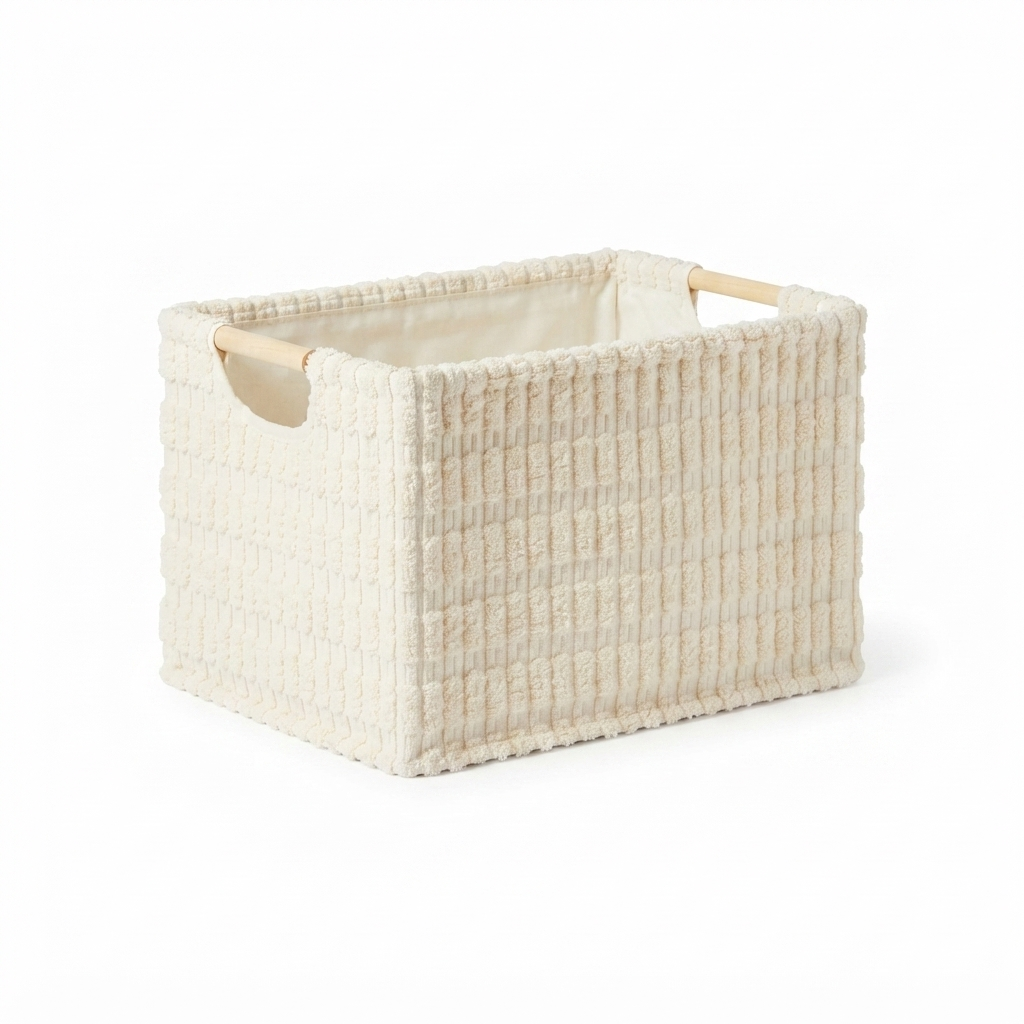Storage Basket with Wooden Handles