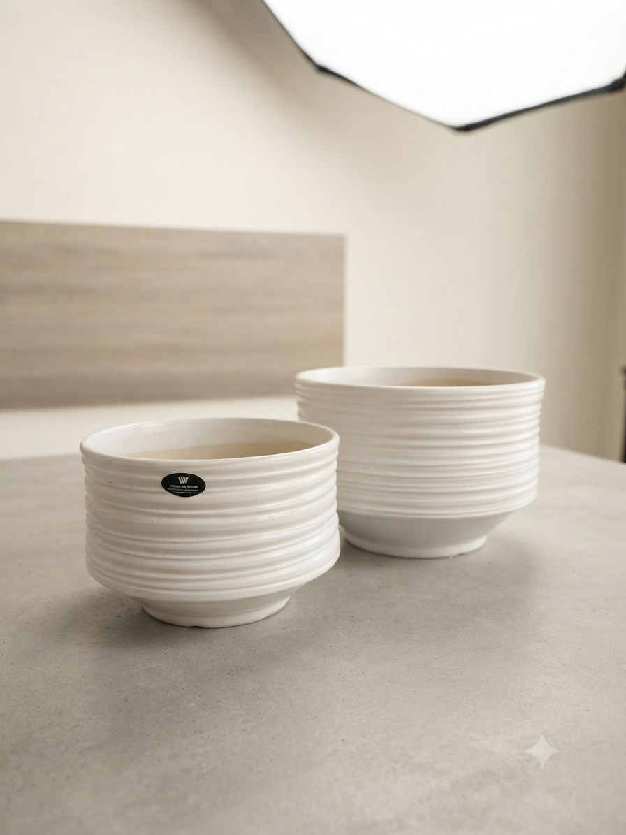 Textured Swirl Ceramic Pot