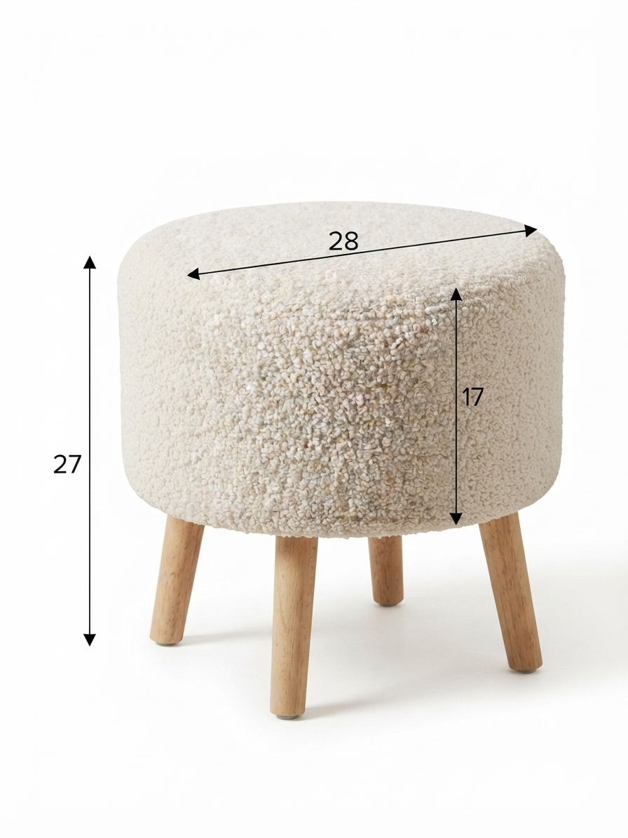 Bouclé Round Stool