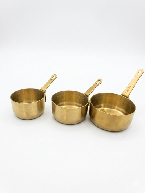 10157 Gold Measuring Cups Set - 3 Pieces