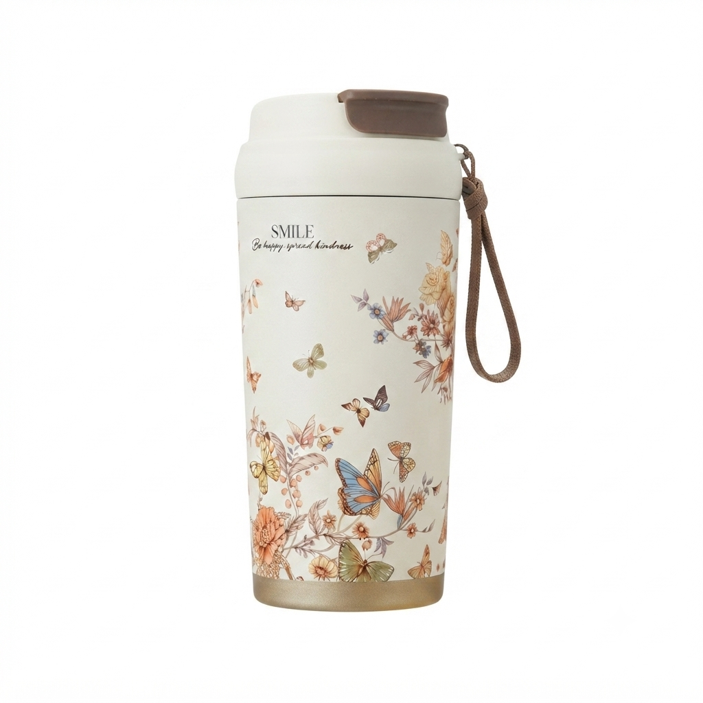 In0127 Floral Ceramic Insulated Mug 550ml