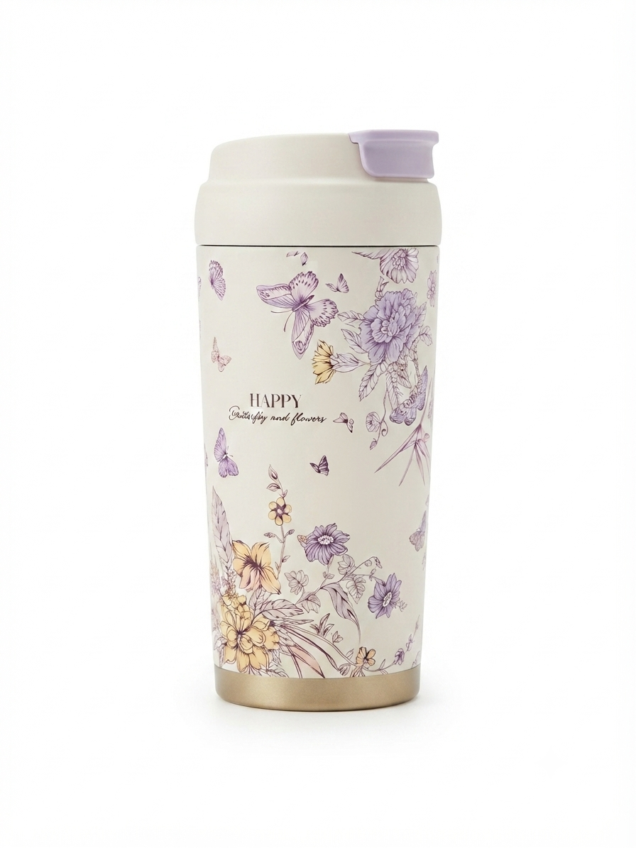In0127 Floral Ceramic Insulated Mug 550ml