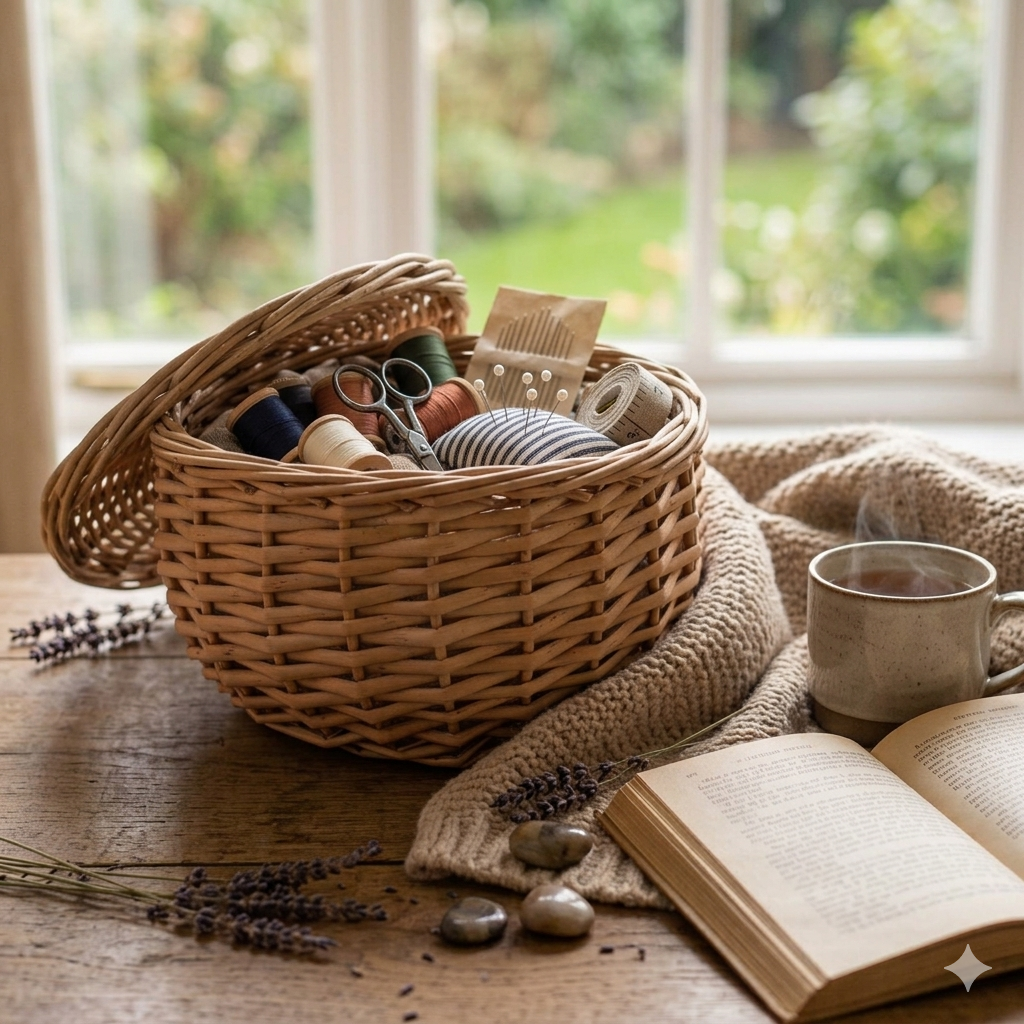 Round Wicker Storage Basket with Lid