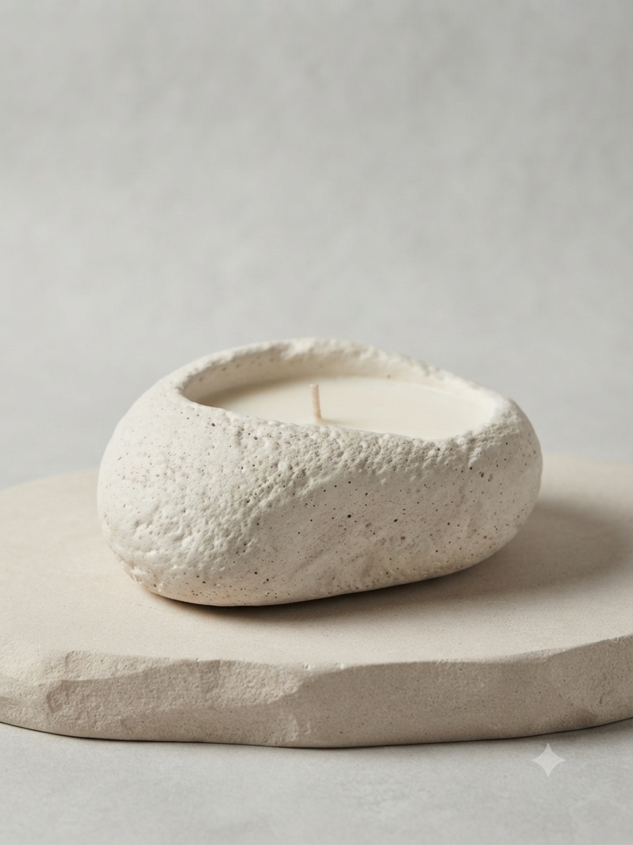 Stone Texture rose Candle