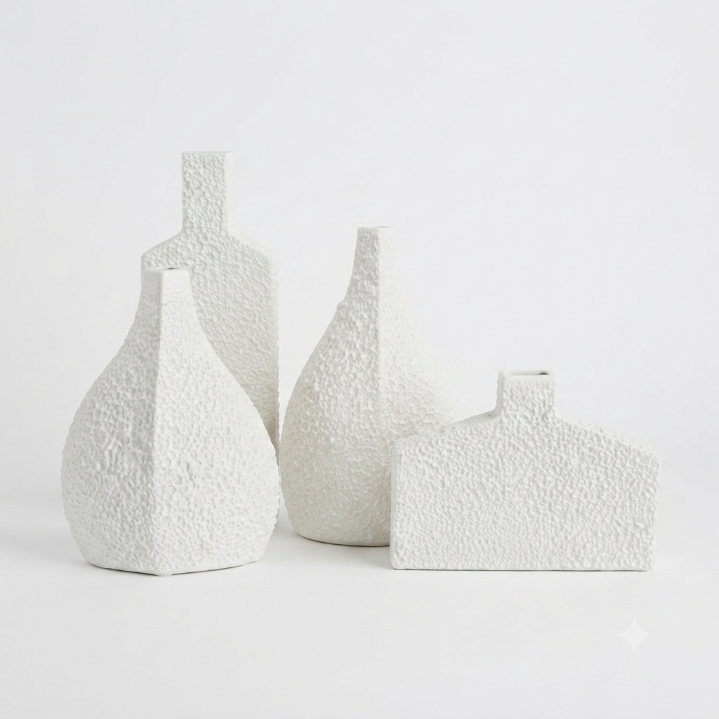 Textured Ceramic Vase Set