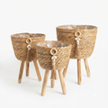 Boho Seagrass Planter Set of 3