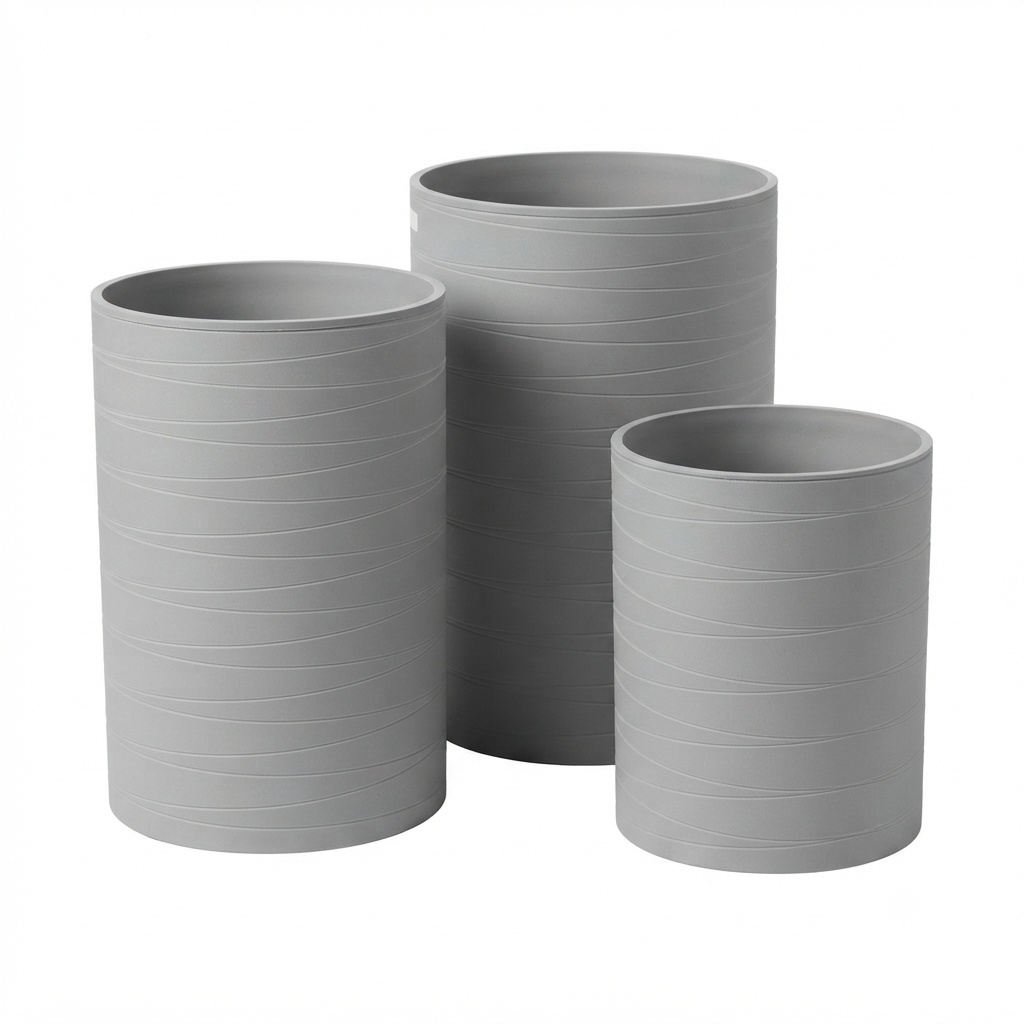 Bone Plastic Planter Set of 3