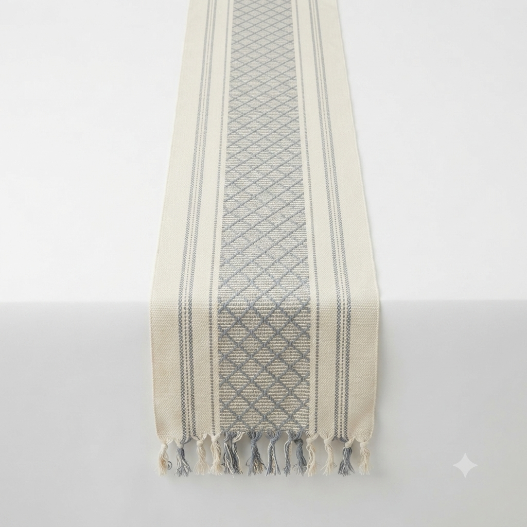 Diamond Weave Cotton Table Runner