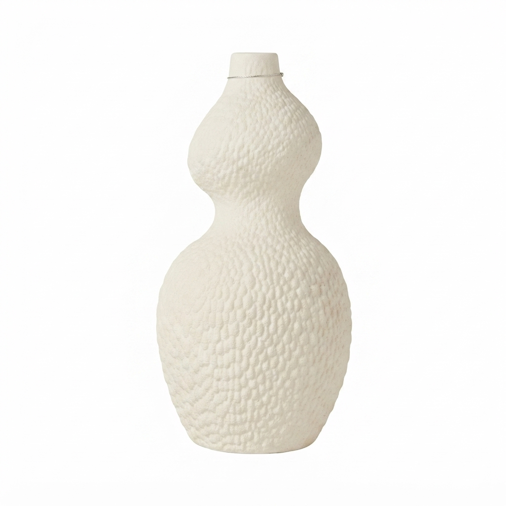 Textured Gourd Ceramic Vase