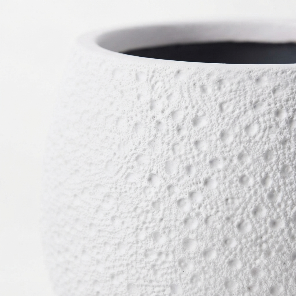 Textured Bone Plastic Planter