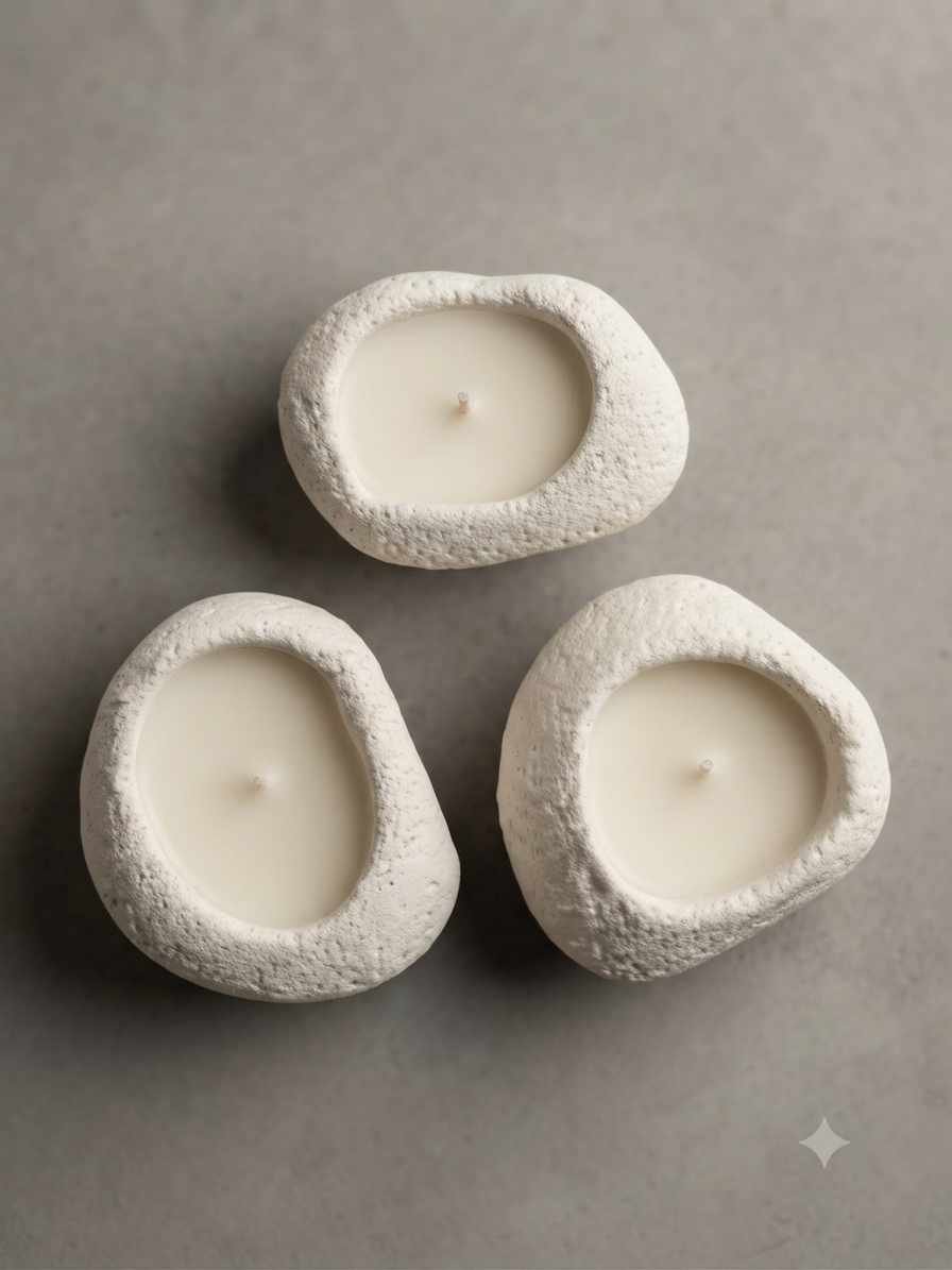 Stone Texture rose Candle