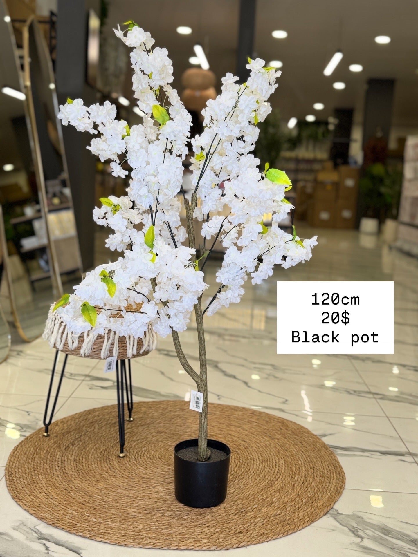 White Cherry Blossom Artificial Tree