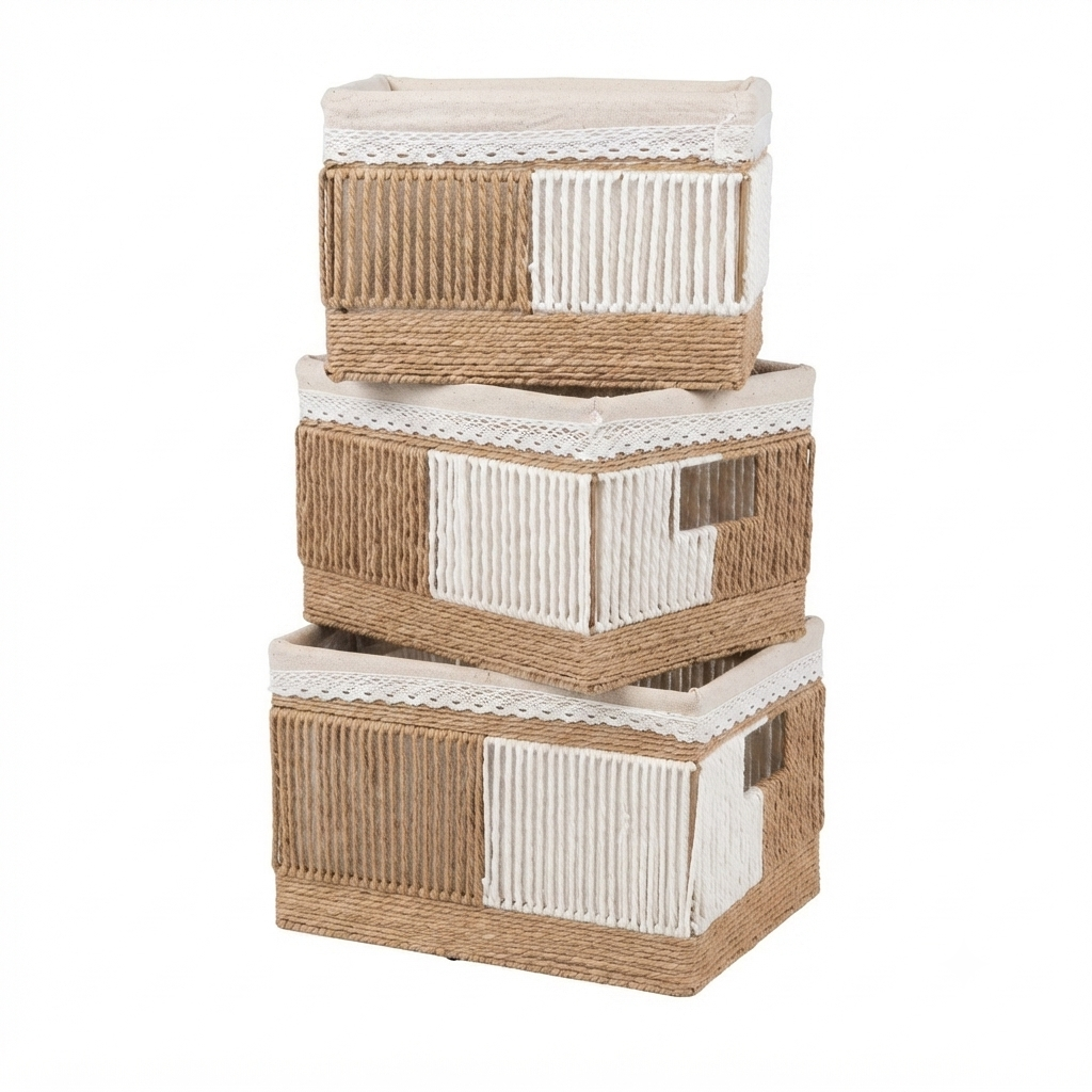 In0032 Woven Storage Baskets Set of 3