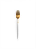 10151 Gold & White Dessert Spoon or Fork Set 6pcs