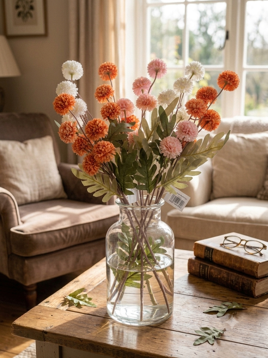 Artificial Ball Flower Stem – 50cm