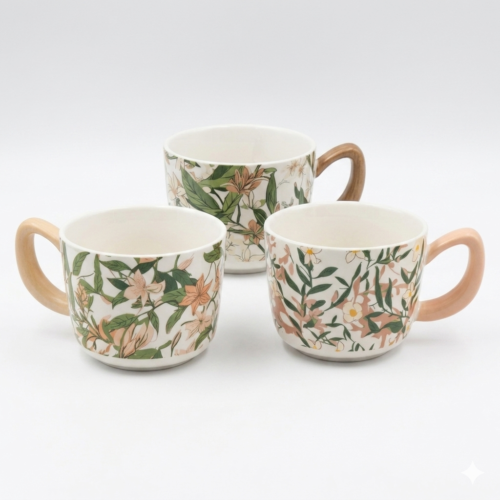 Floral Ceramic Mug 350ml