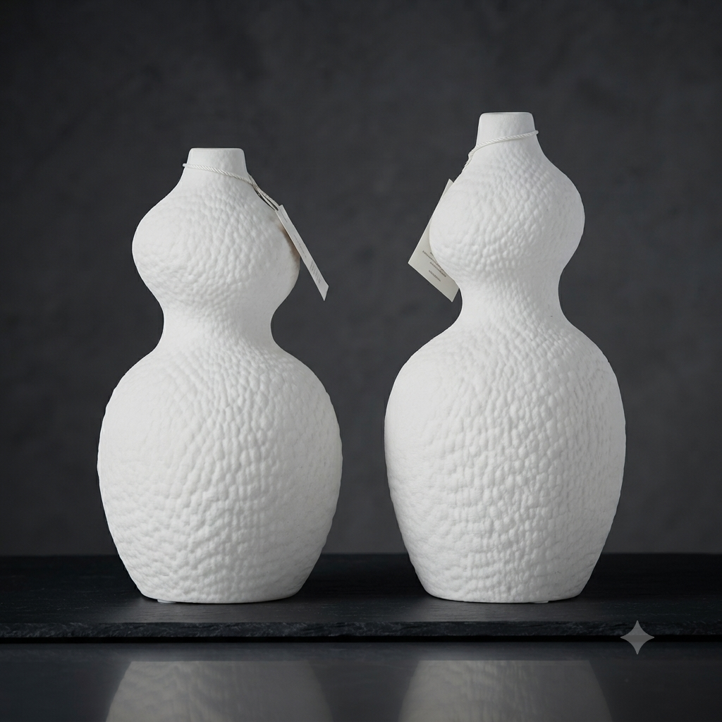 Textured Gourd Ceramic Vase