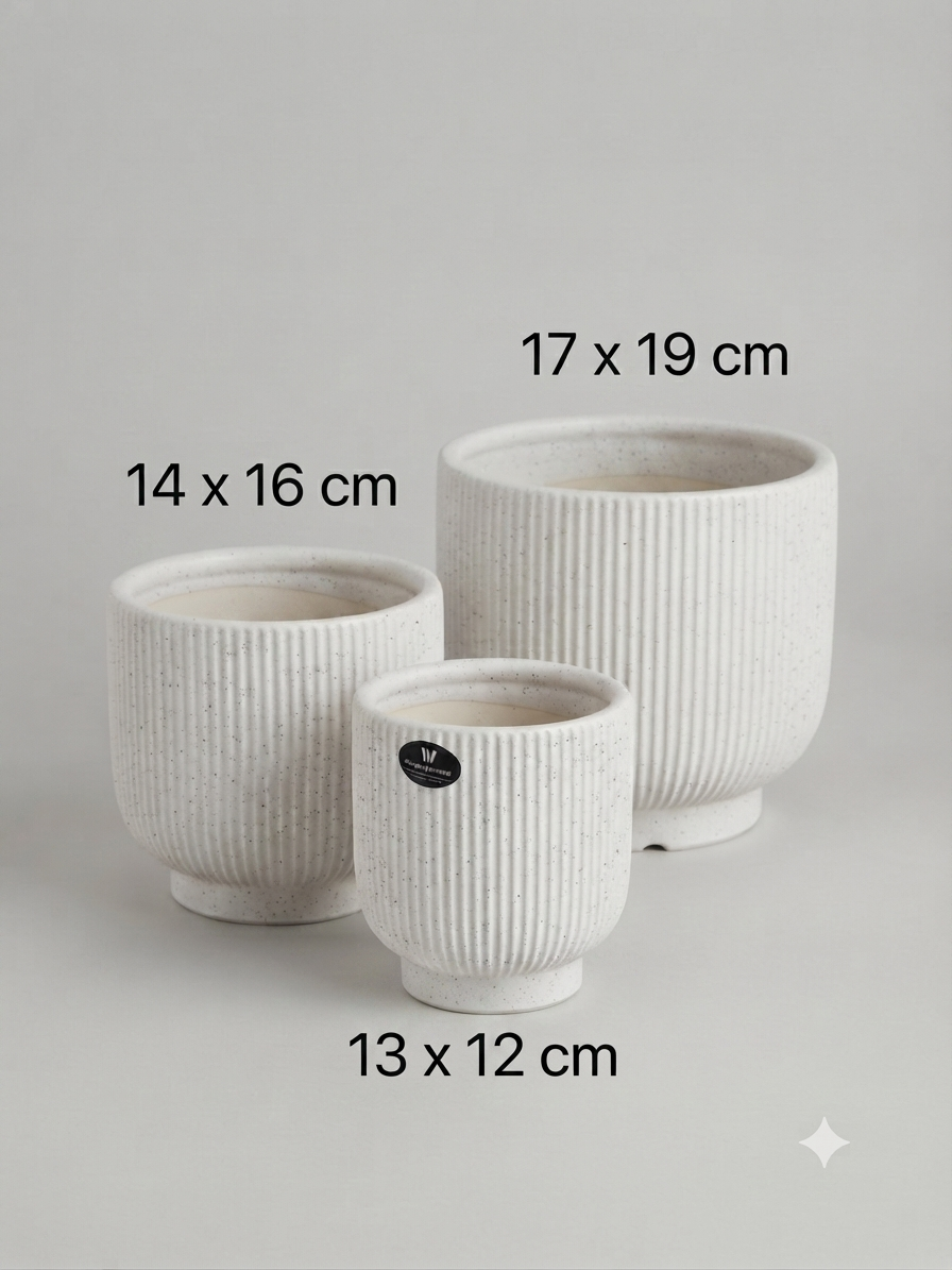 Ribbed Ceramic Pot