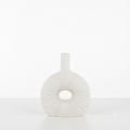 11292 Boho Donut Vase with Wooden Beads