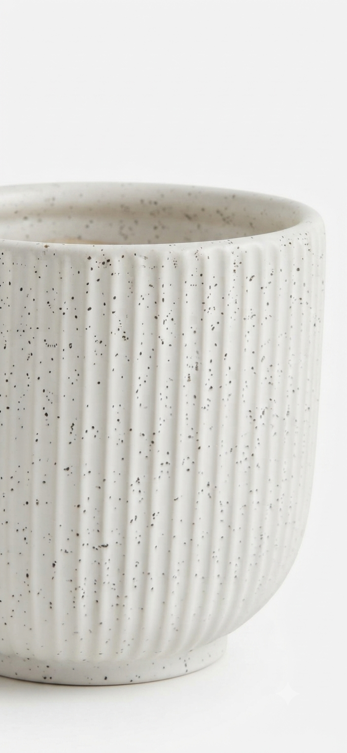 Ribbed Ceramic Pot