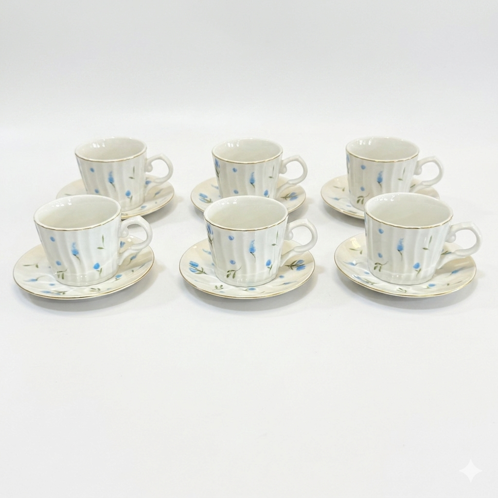 Floral Coffee Cup Set – 6 Pieces