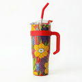 Floral Tumbler with Handle