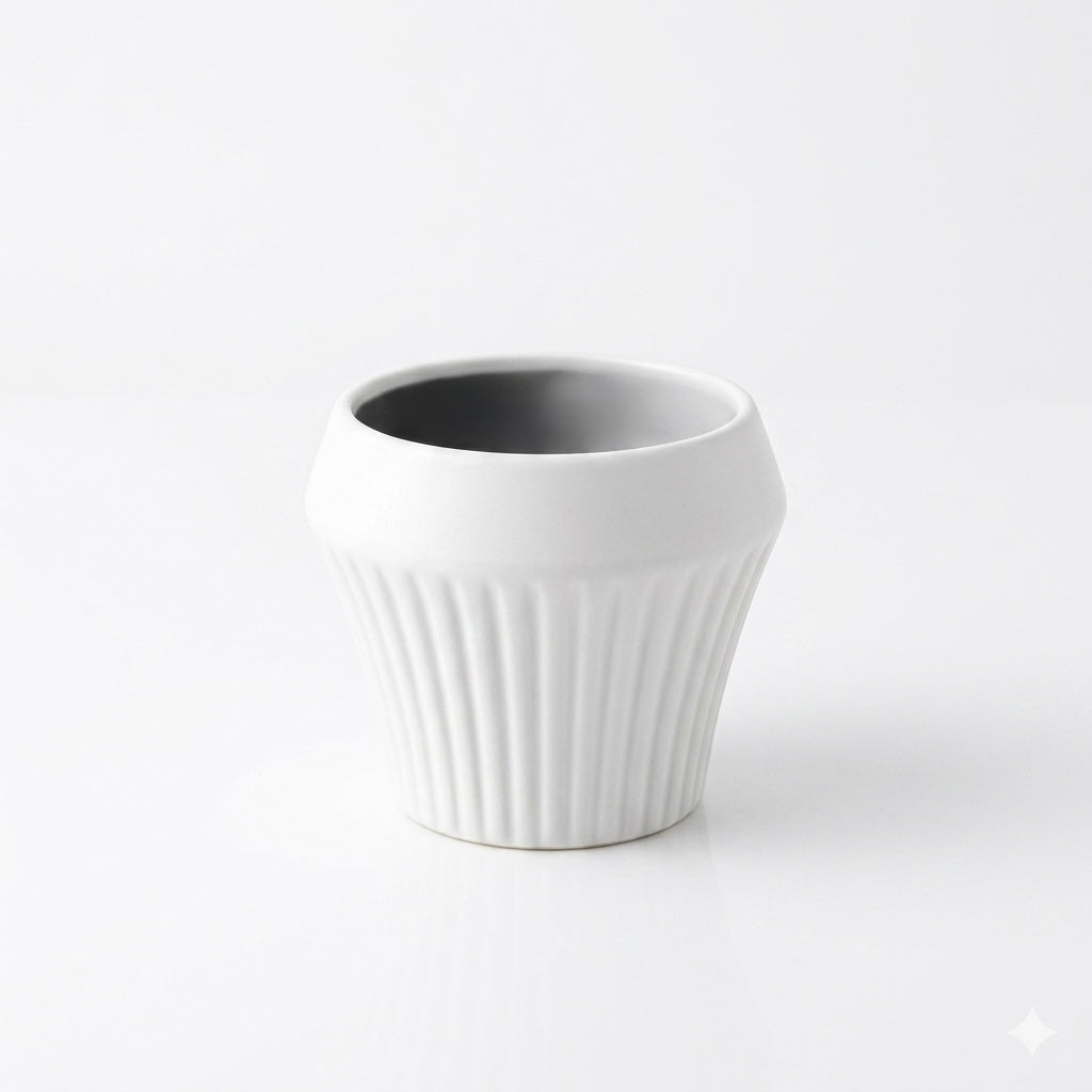 Ribbed Bowl Ceramic Plant Pot