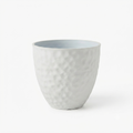 Textured Plastic Planter Pot-bone
