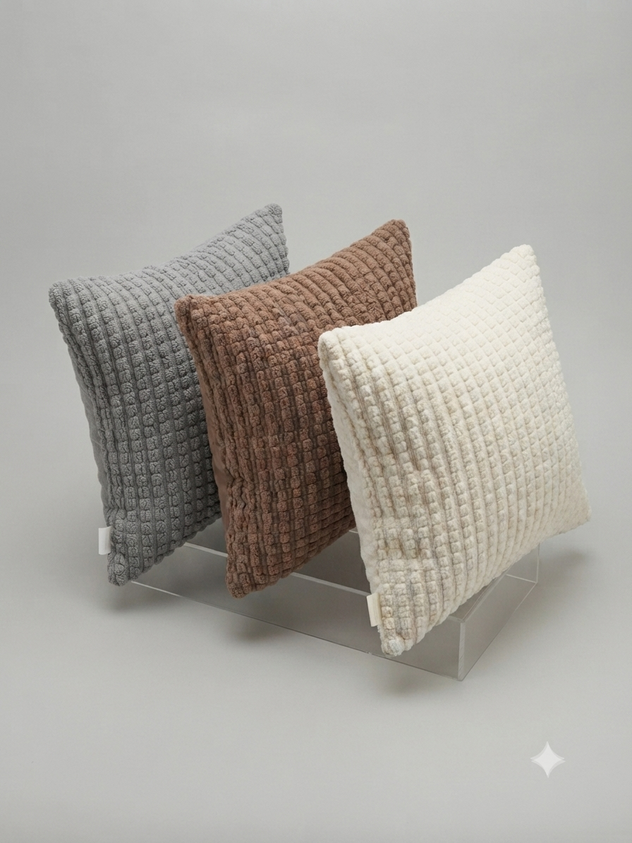 Waffle Textured Plush Cushion Cover 45x45cm - Multi Color