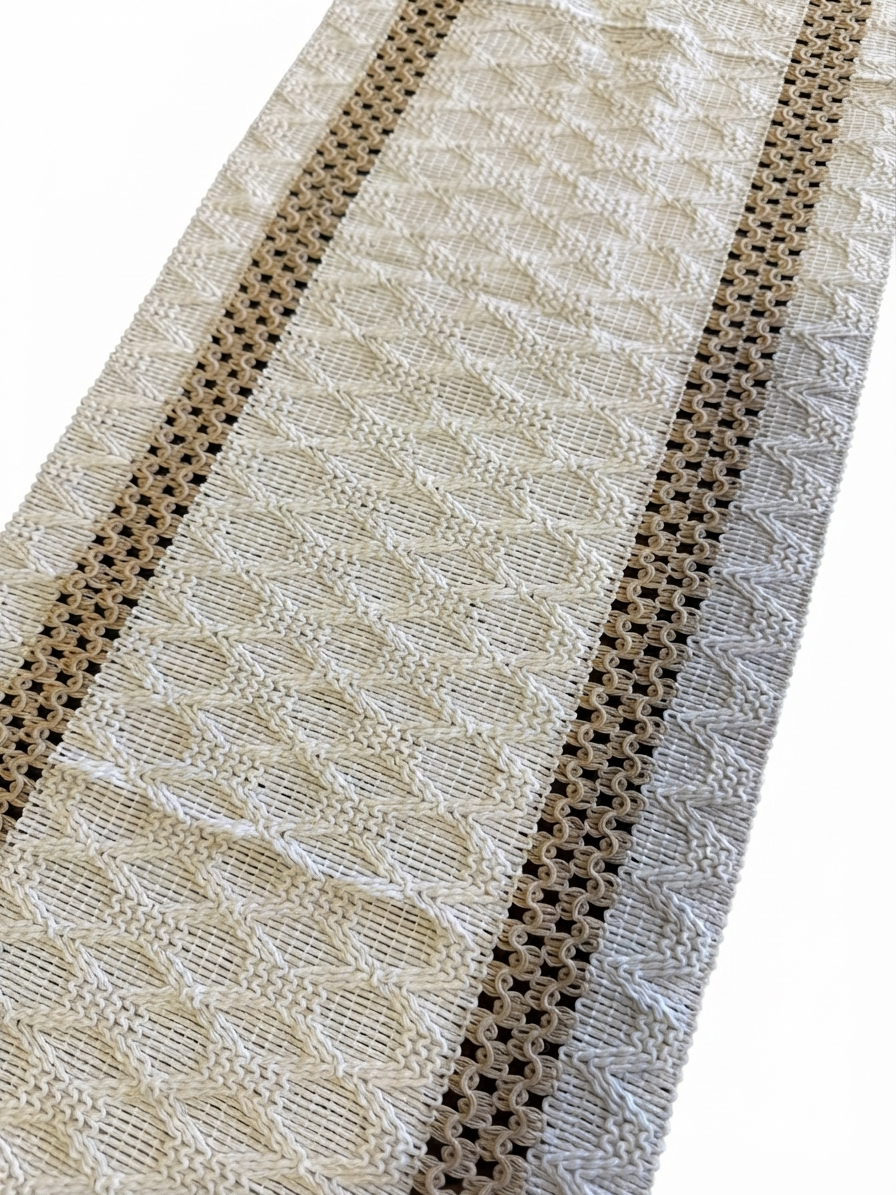 Diamond Knit Stripe Woven Table Runner