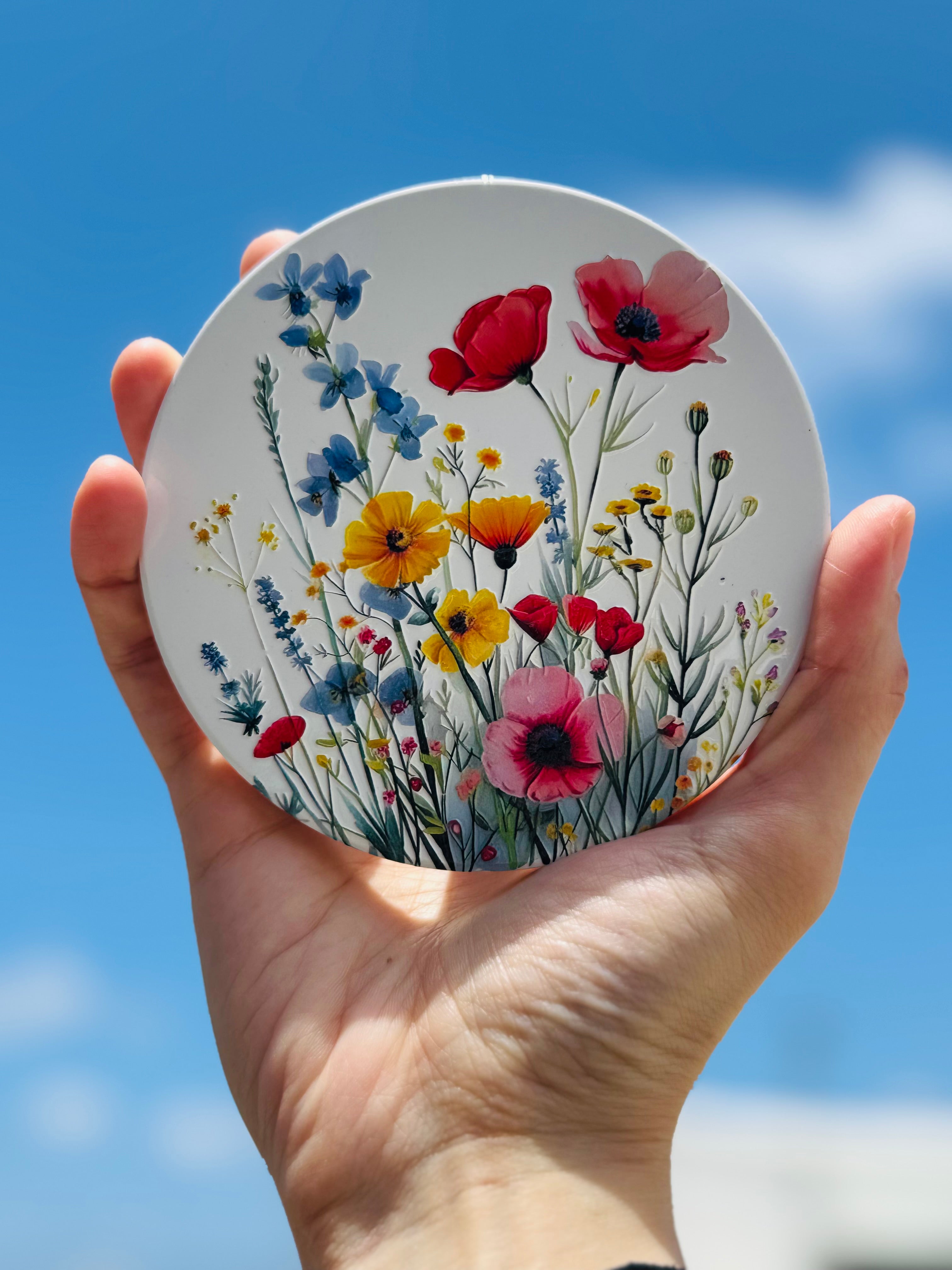 Floral rond coasters