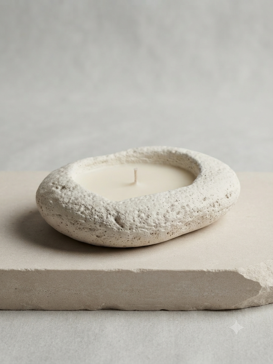 Stone Texture rose Candle