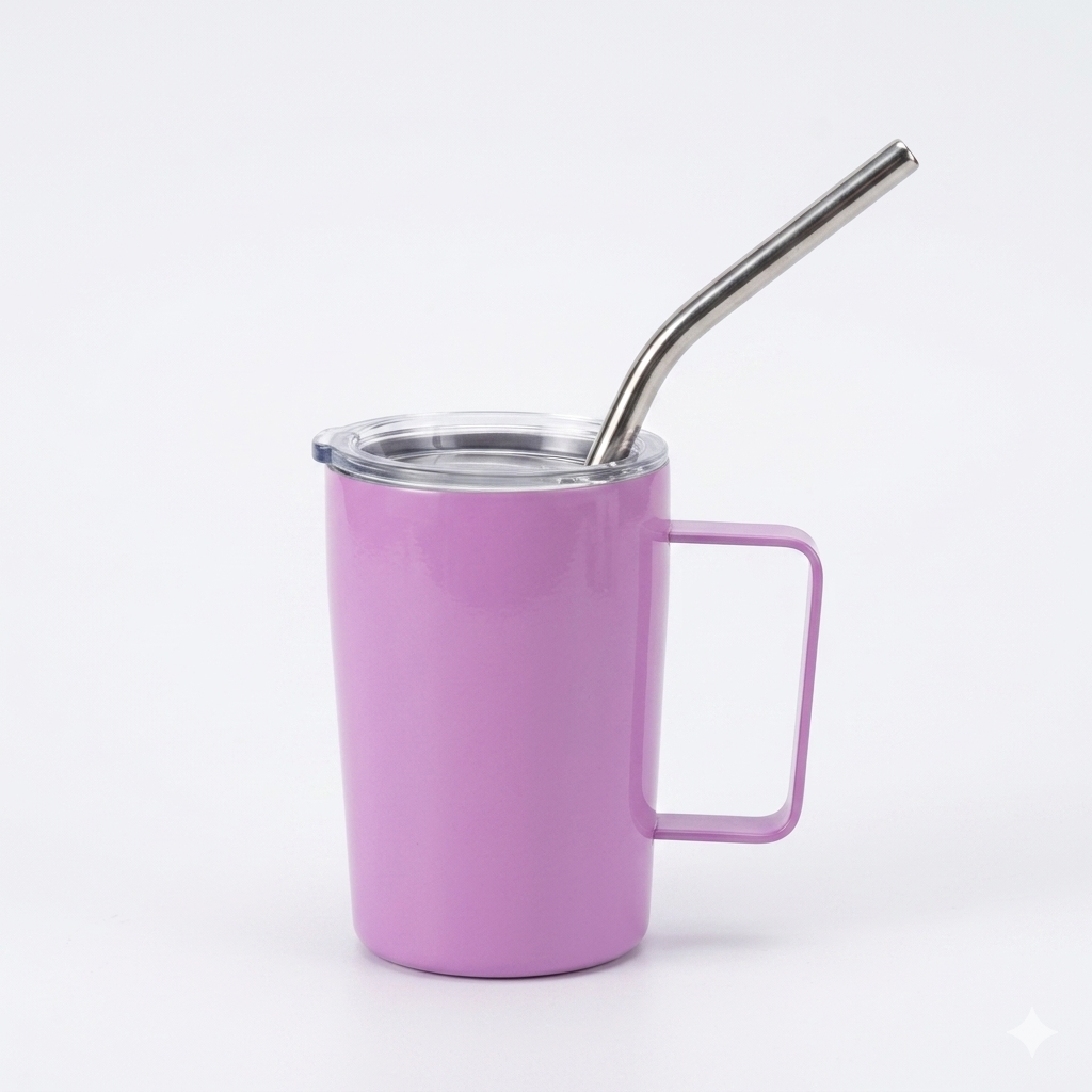 Stainless Steel Mate & Coffee Mug with Straw - 90ml