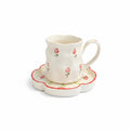 Rose Ceramic Cup & Saucer Set 350ml