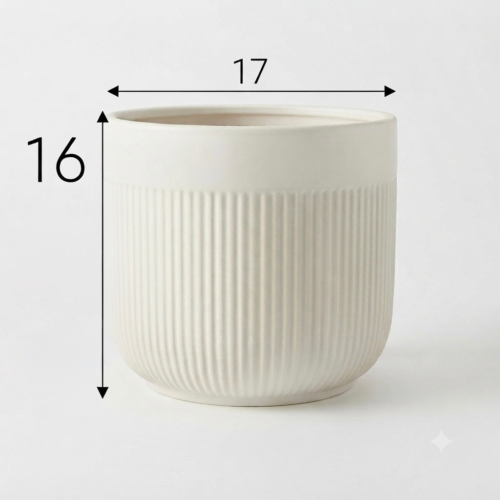Ribbed Ceramic Planter