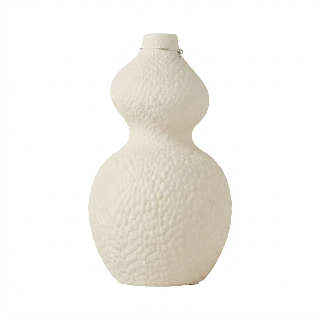 Textured Gourd Ceramic Vase