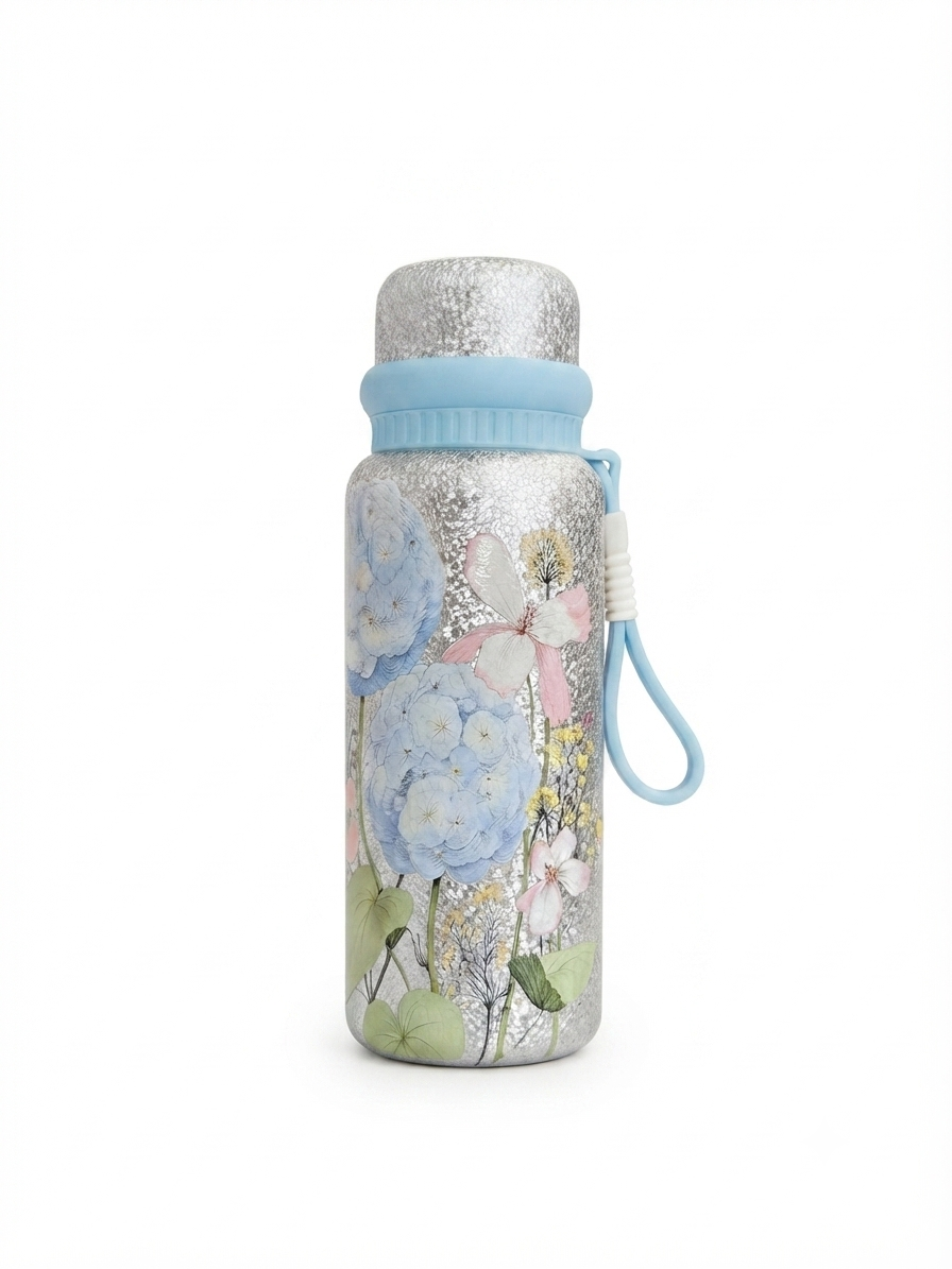 Floral Glitter Vacuum Insulated Water Bottle 800ml