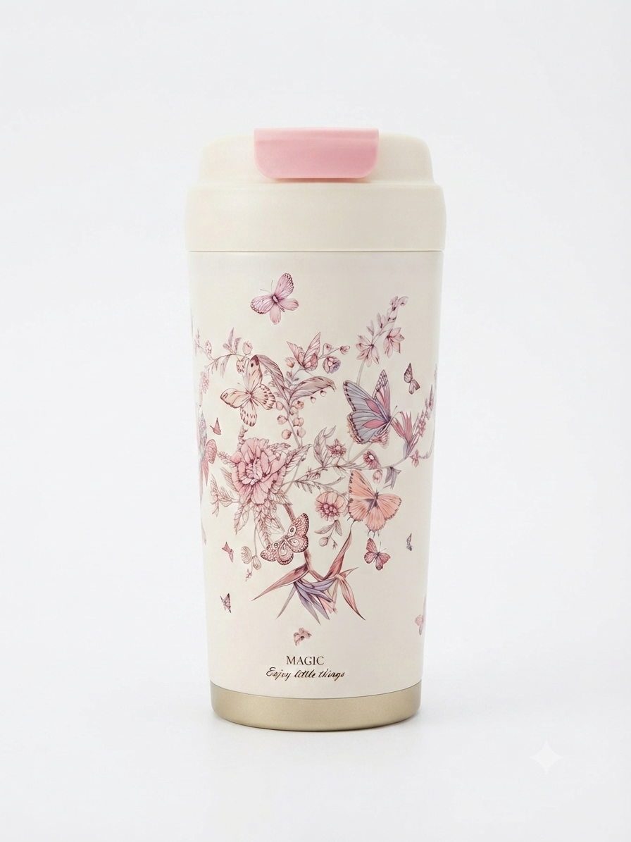 In0127 Floral Ceramic Insulated Mug 550ml
