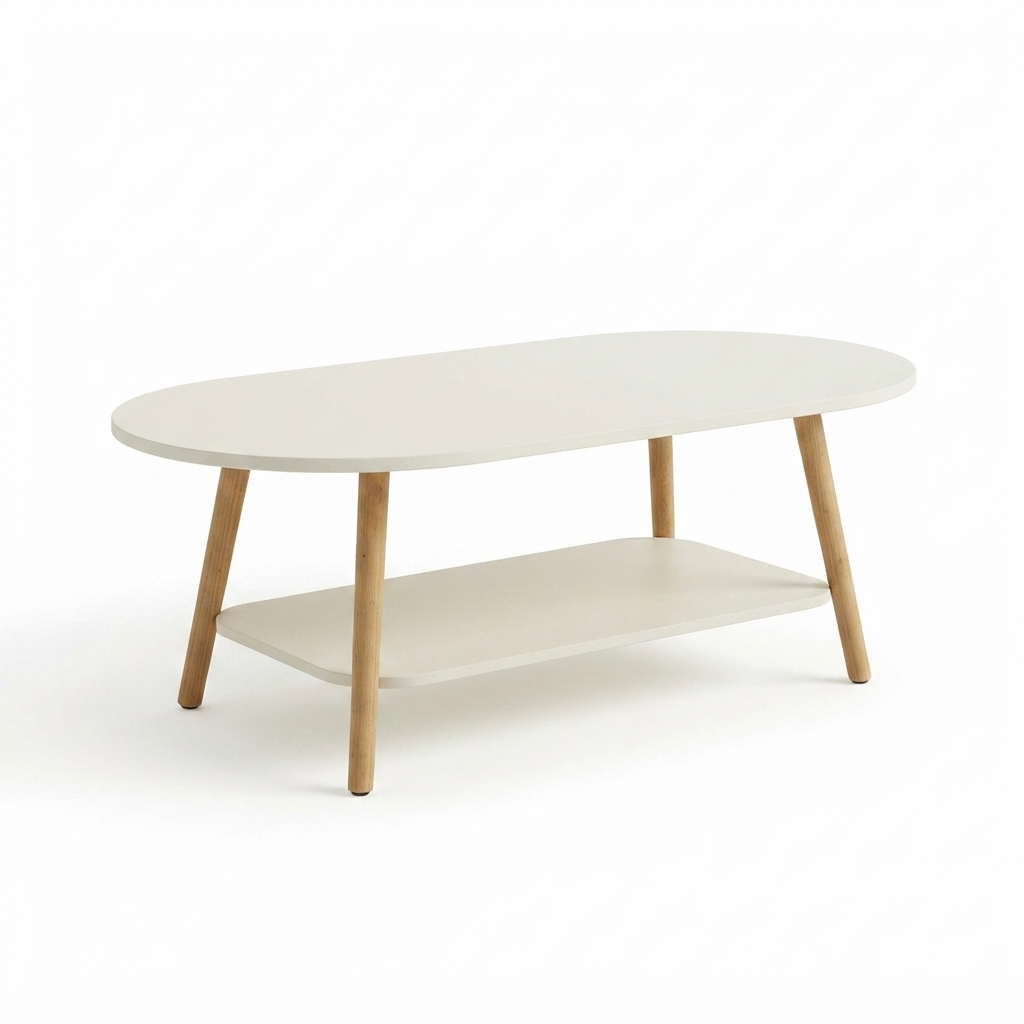 Oval Coffee Table with Shelf